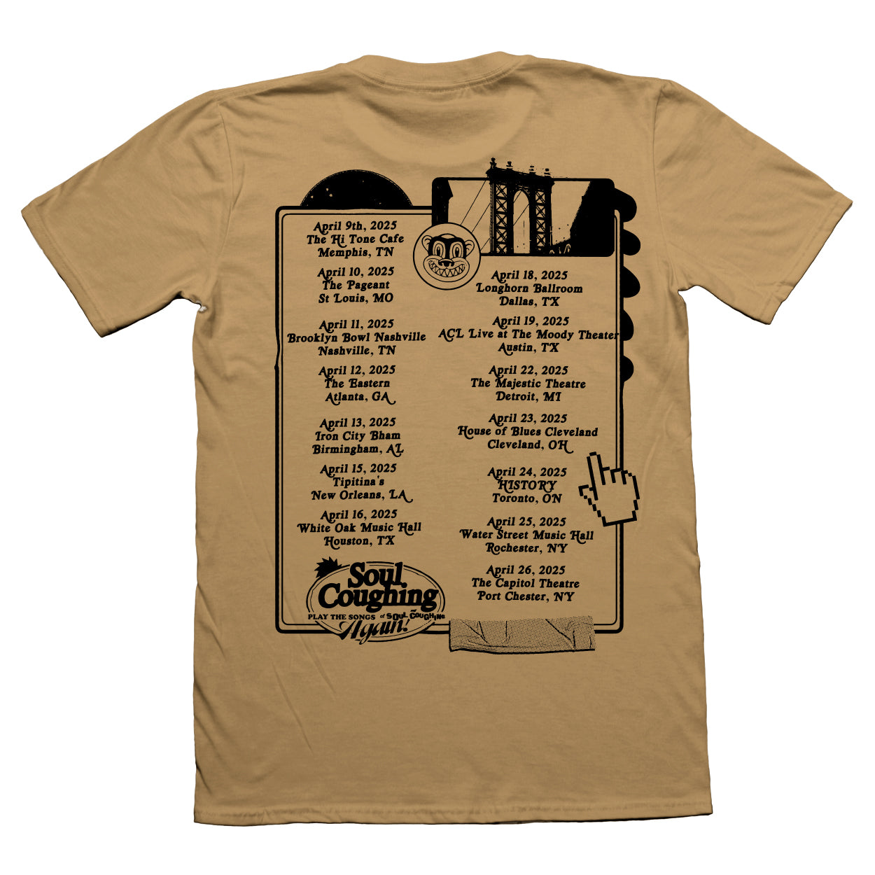 2025 Tour Tee Natural – Soul Coughing Store